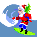 Clique na imagem para enviar o postal: Pai Natal no Surf