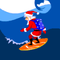 Clique na imagem para enviar o postal: Santa no Surf