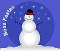 Clique na imagem para enviar o postal: Boneco de Neve sorridente